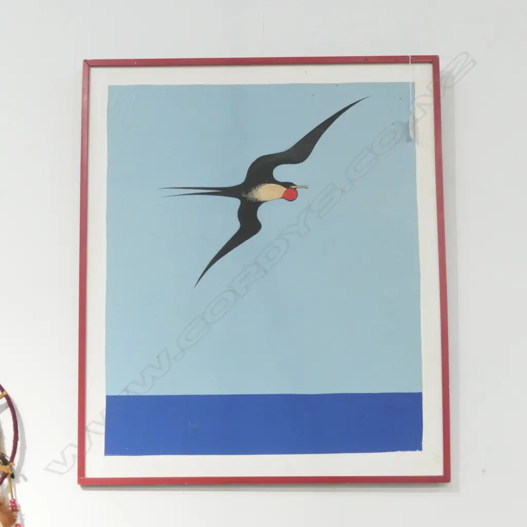 DON BINNEY 'PACIFIC FRIGATE BIRD' OVERPAINTED PRINT (BARRY LETT MULTIPLE?) 515 X 615 Image 1++