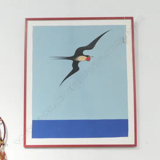 DON BINNEY 'PACIFIC FRIGATE BIRD' OVERPAINTED PRINT (BARRY LETT MULTIPLE?) 515 X 615