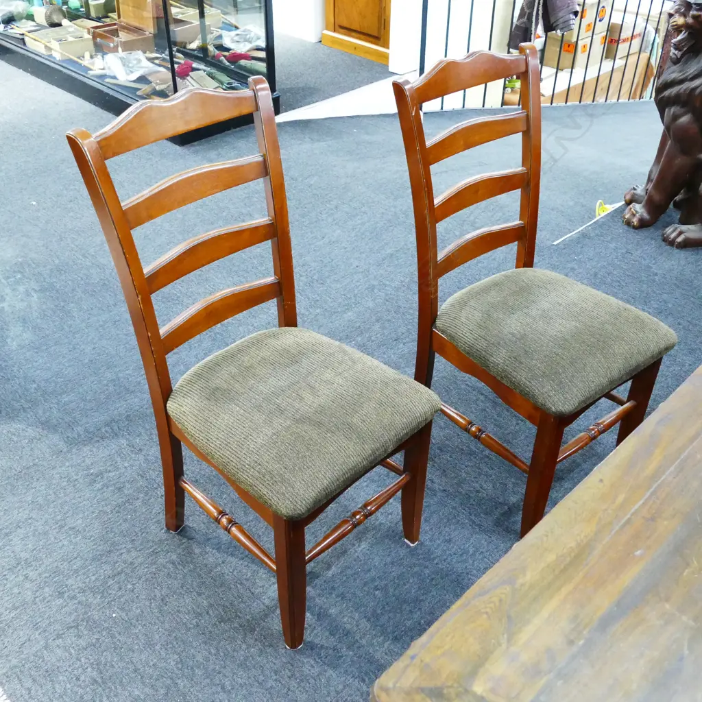 SIX LADDER BACK CHAIRS Image 1++
