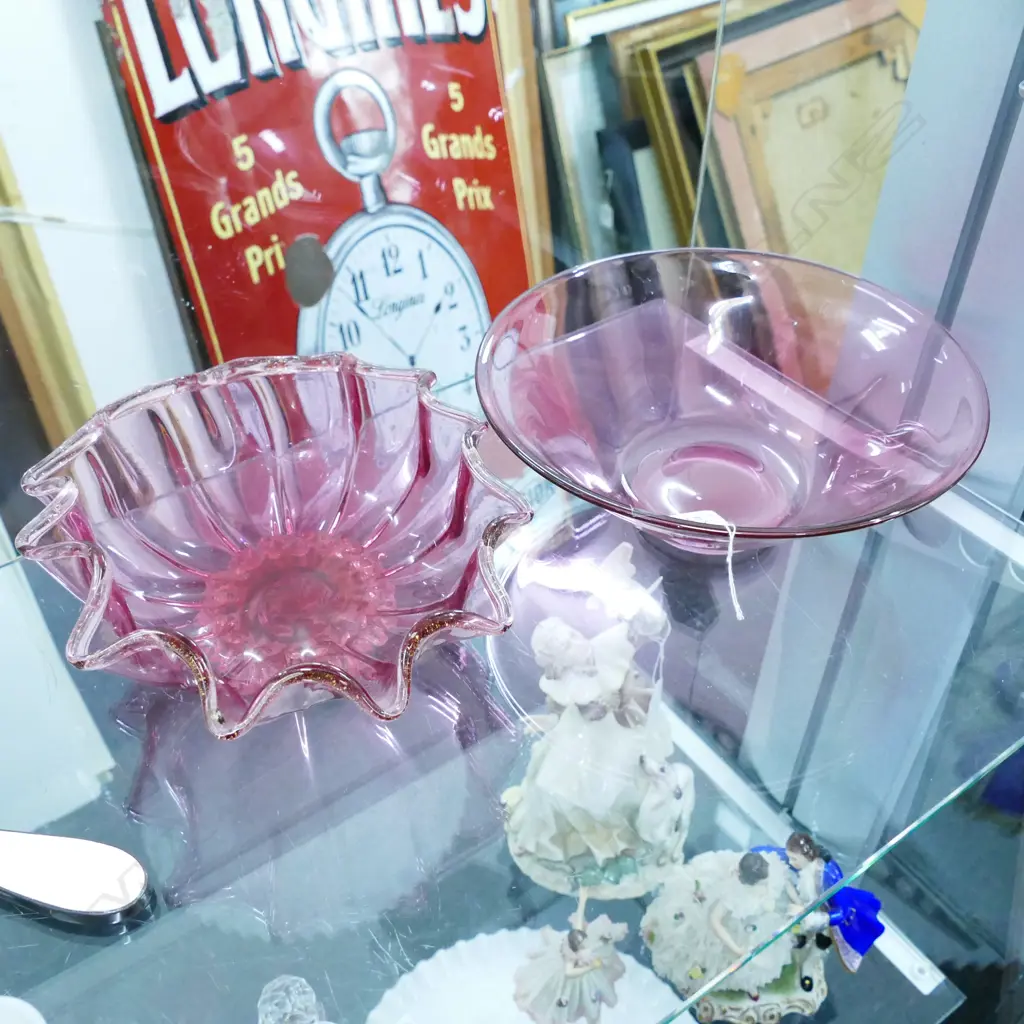 TWO RUBY GLASS BOWLS Image 1++