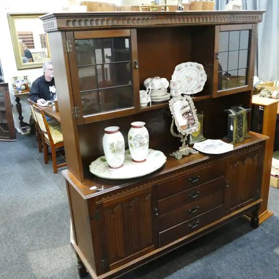 OAK LINEN FOLD DRESSER