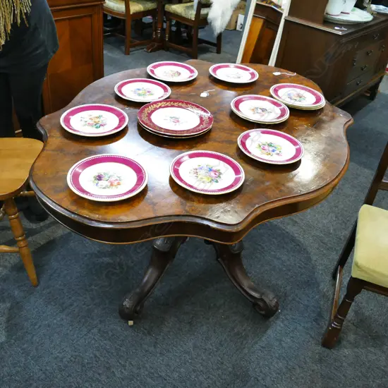 VICTORIAN LOO TABLE BADA MARKED W. 1420MM