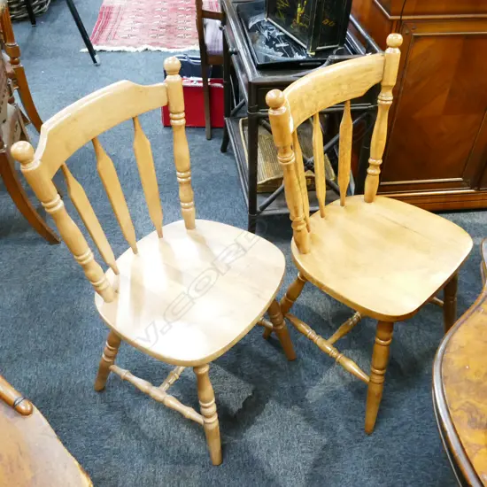 TWO KITCHEN SPINDLE BACK CHAIRS