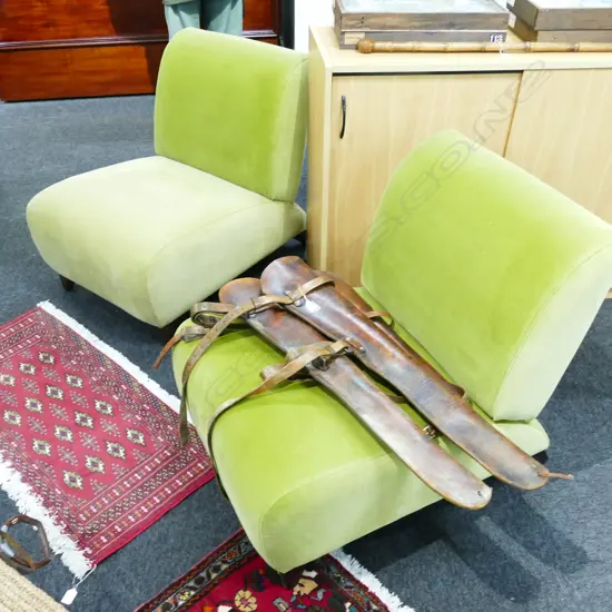 PR GREEN UPHOLSTERED LOUNGE CHAIRS W. 600