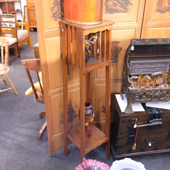 OAK PLANT STAND H 610 MM