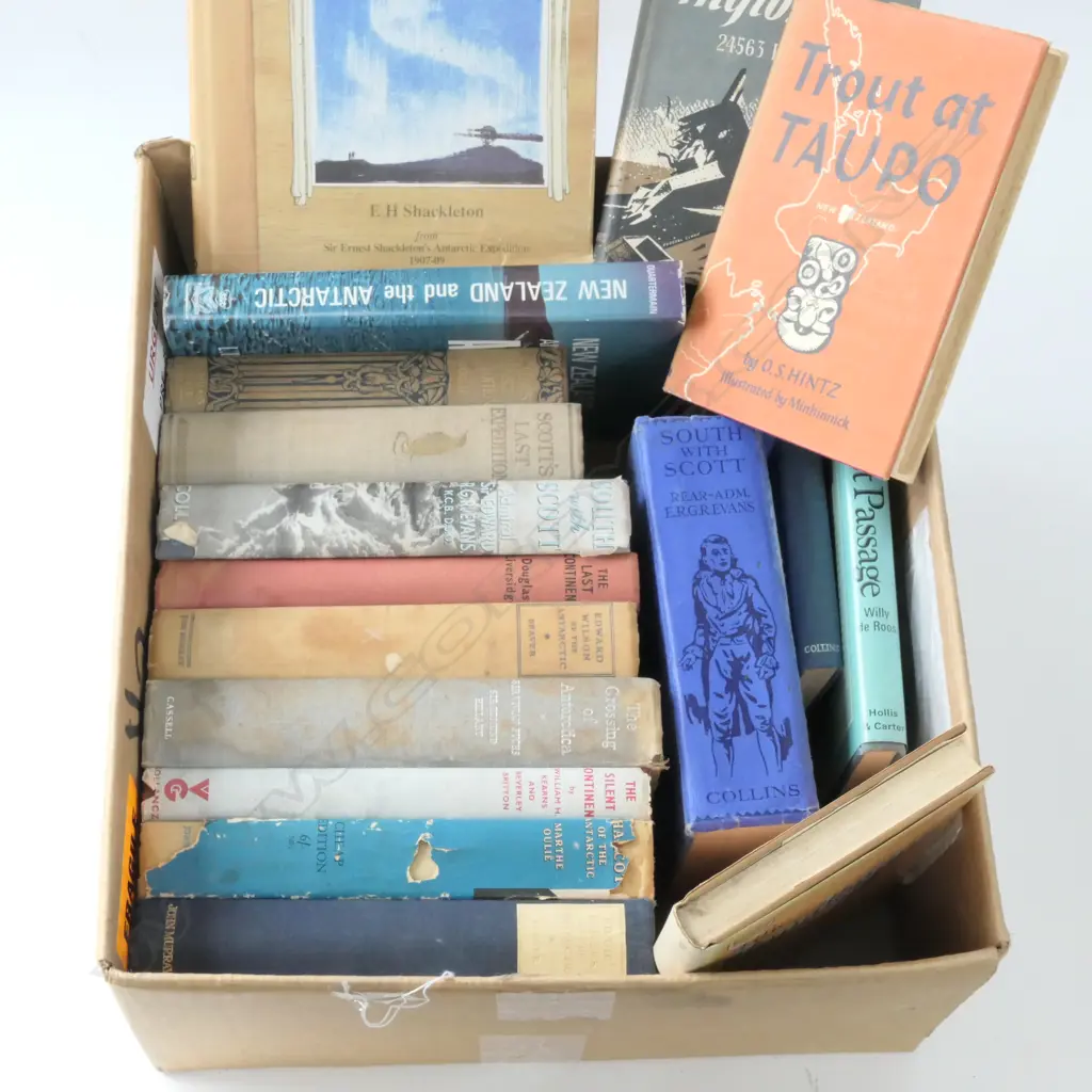 TWO BOXES NEW ZEALAND BOOKS - INCLUDING SCOTT / HILLARY ETC Image 1++