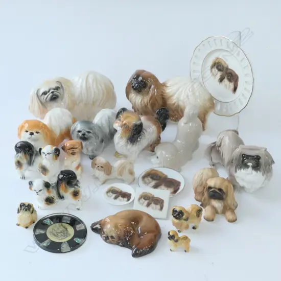 LOT ASST CERAMIC PEKINGESE DOGS