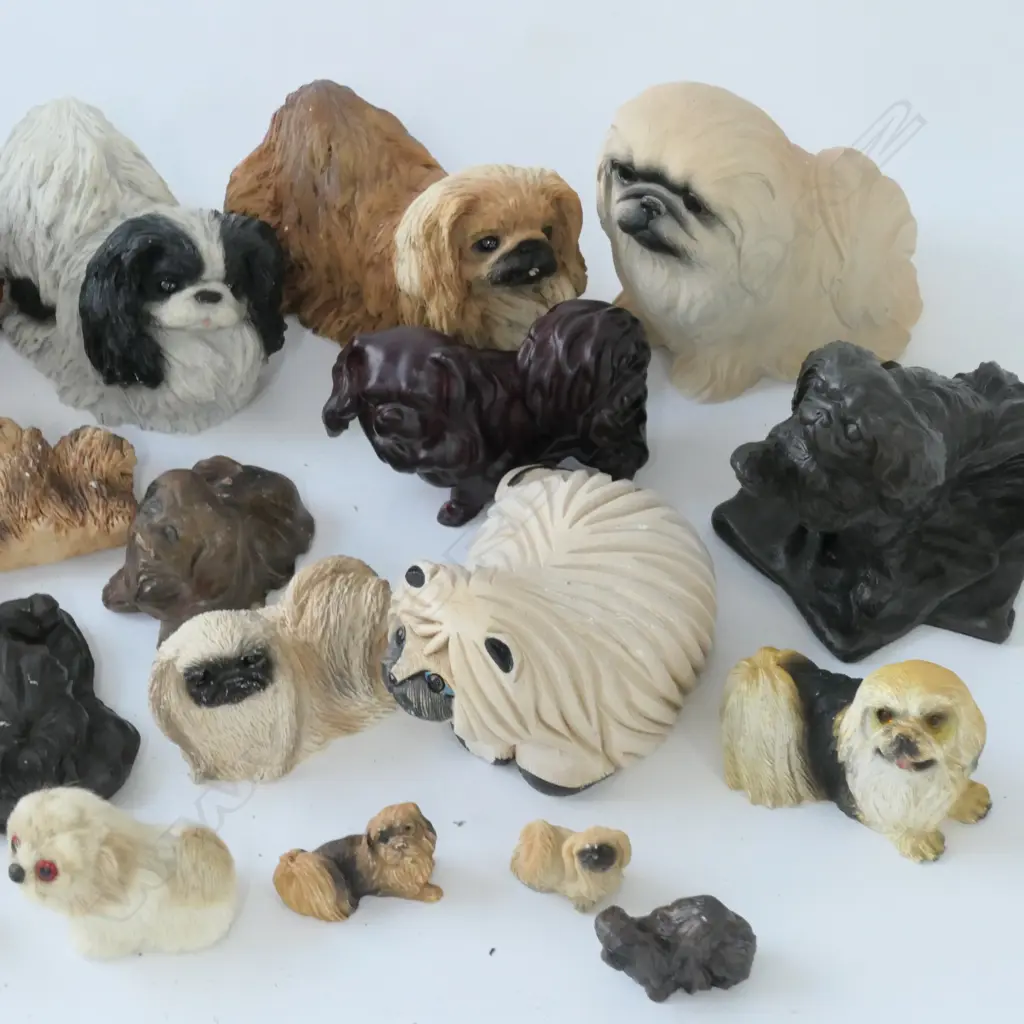 LOT ASST RESIN PEKINGESE DOGS Image 1++
