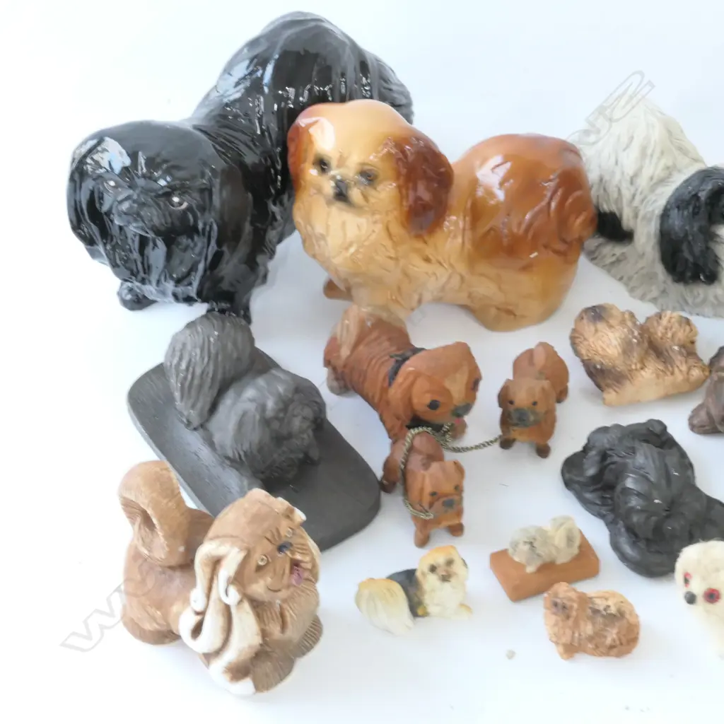 LOT ASST RESIN PEKINGESE DOGS Image 1++