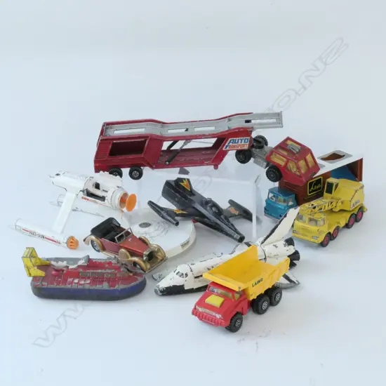 ASST DIE-CAST TOYS; SPACE SHUTTLE, STAR TREK ETC