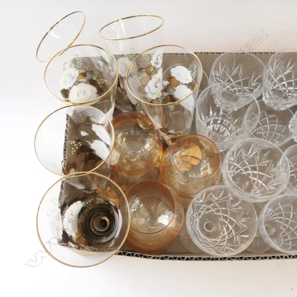 LOT ASST STEMMED CRYSTAL & GLASSWARE Image 1++