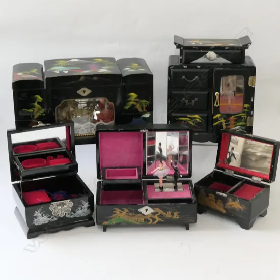 BOX OF LACQUER BALLERINA BOXES ETC