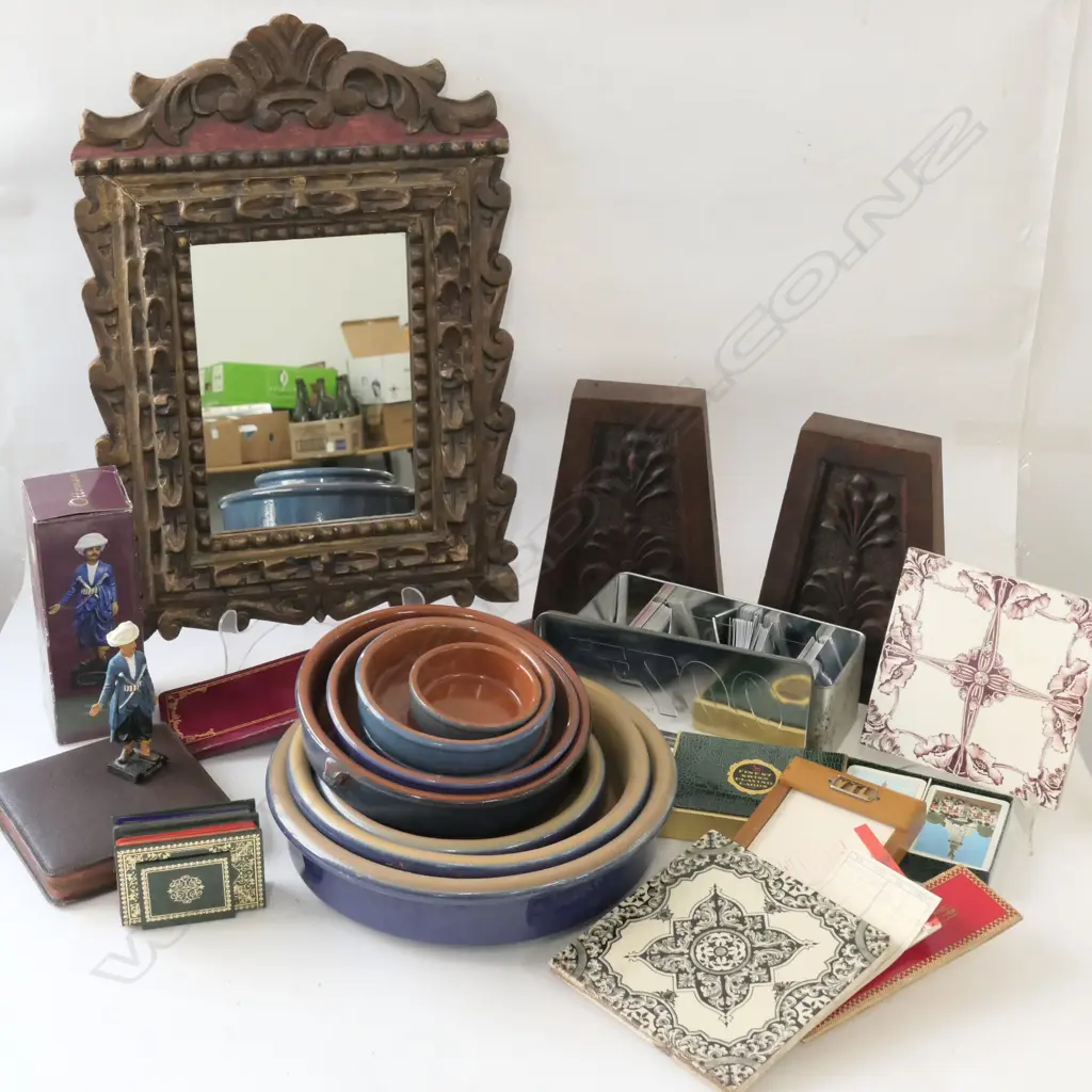 BOX OF PLAYING CARDS, TILES, MIRROR ETC Image 1++