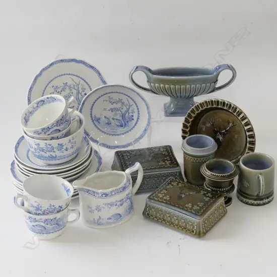 WADE STYLE IRISH PORCELAIN SET  & QUAIL B/W PART TEA SET