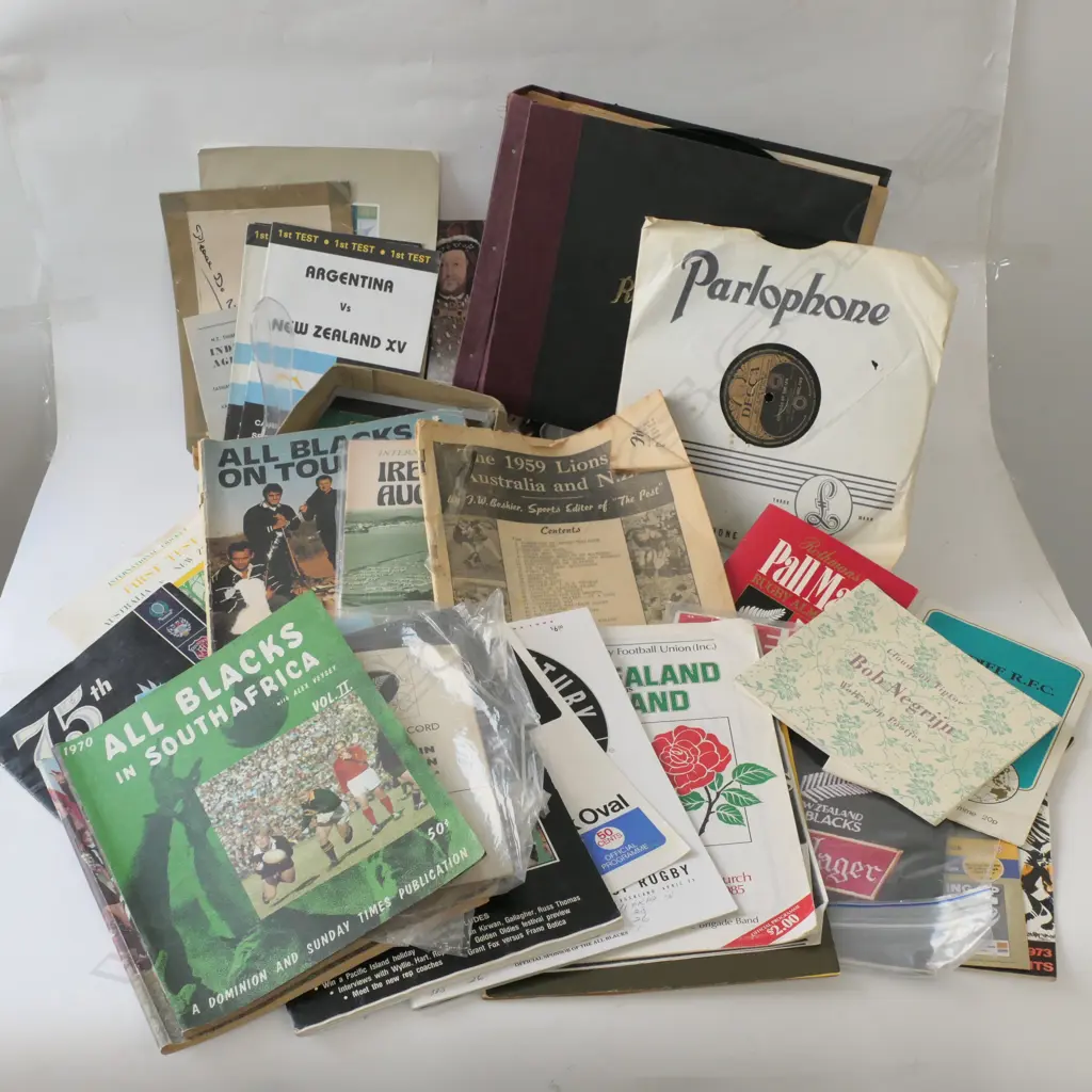 BOX OF RECORDS AND PRINTED EPHEMERA Image 1++