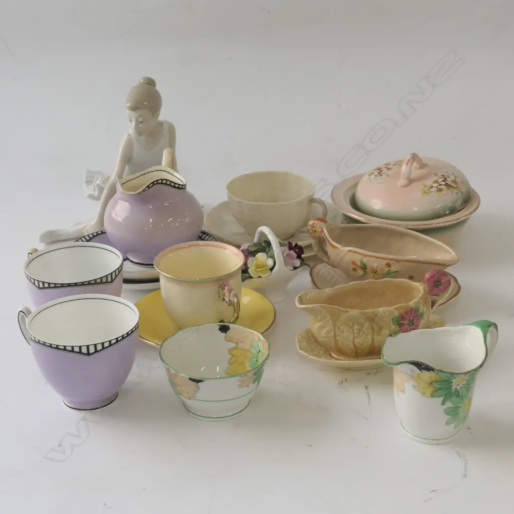 BOX OF ASSORTED CHINA INCLUDING MALING, BELEEK ETC Image 1++