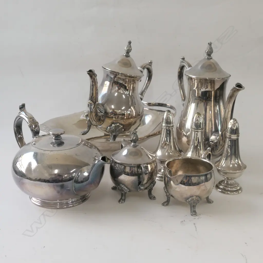 SILVER PLATE COLLECTION COFFEE TEA BASKET CONDIMENTS.. Image 1++