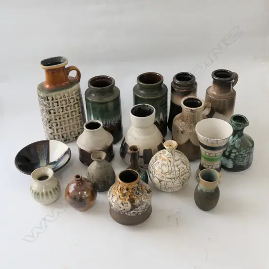 LOT ASST GERMAN POTTERY VASES ETC