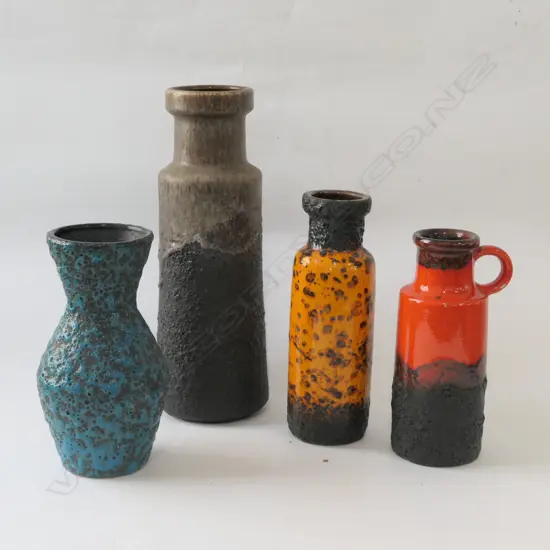 4 GERMAN POTTERY VASES - LARGEST H. 320MM