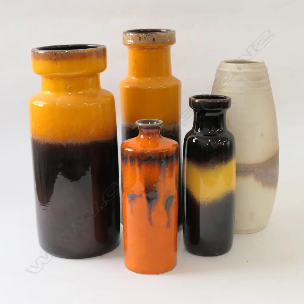 5 GERMAN POTTERY VASES - LARGEST H. 325MM Image 1++