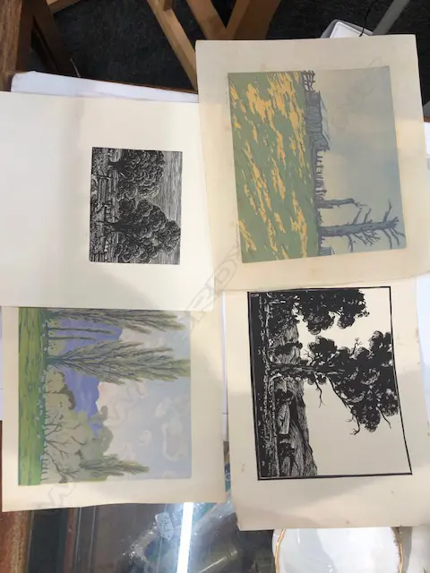 4 K. W. HASSALL PRINTS - WOODCUTS ETC LARGEST 180 X 245 Image 1++