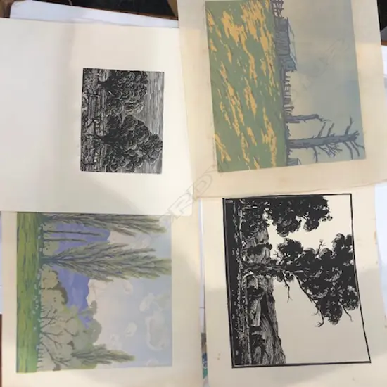 4 K. W. HASSALL PRINTS - WOODCUTS ETC LARGEST 180 X 245