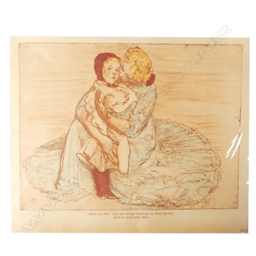 Two antique plant lithographs (240 X 320mm) ; small hand coloured engraving of a village scene (250 x 180mm) Image 1++