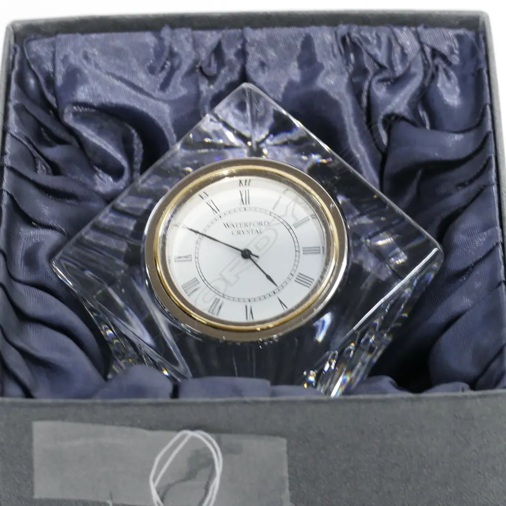 WATERFORD CRYSTAL DESK CLOCK 65MM SQUARE Image 1++