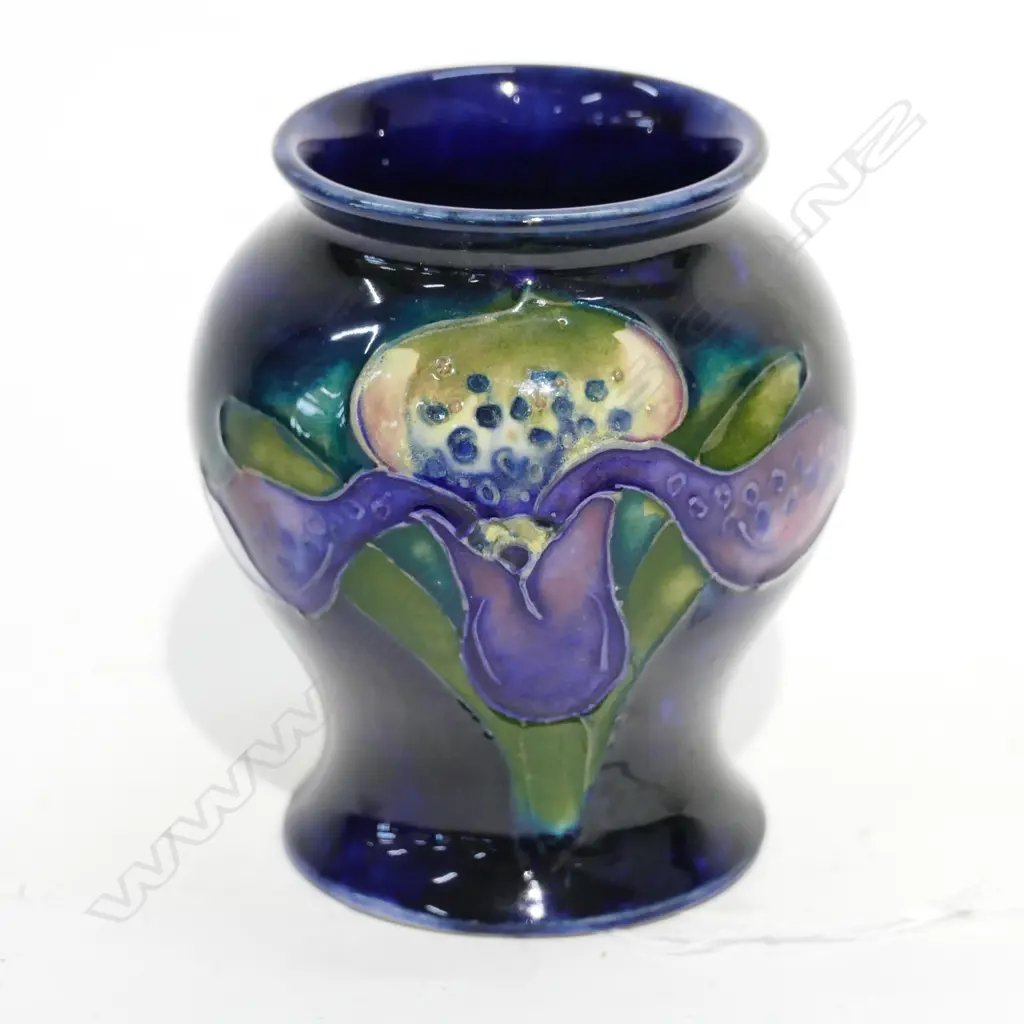 WALTER MOORCROFT ORCHID VASE BALUSTER 80MM Image 1++