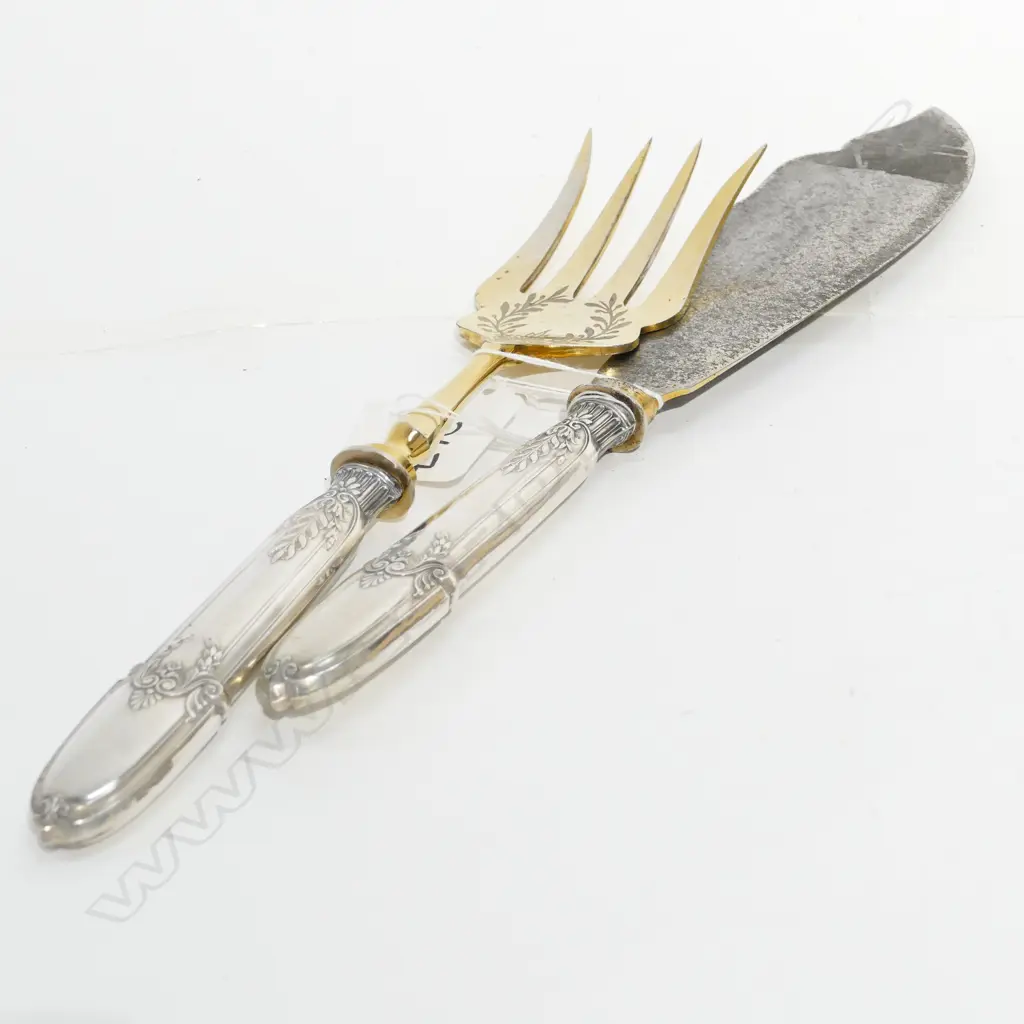 PAIR .800 SILVER SERVERS - GERMAN HALLMARKS Image 1++