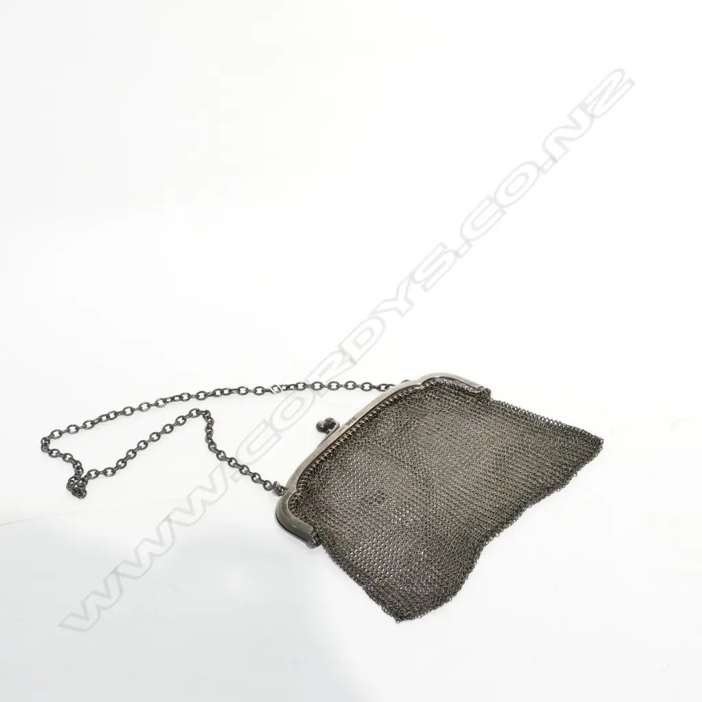 ST. SILVER MESH PURSE LONDON 1915 Image 1++