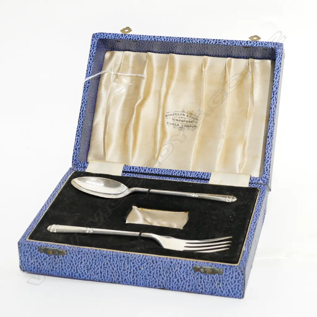 SILVER BABY SPOON AND FORK BIRMINGHAM 1953 Image 1++