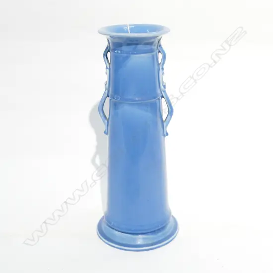 ARTS & CRAFTS BRITISH STUDIO POTTERY VASE BLUE H.295MM