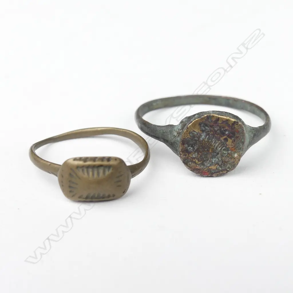 Two Ancient World bronze rings Image 1++