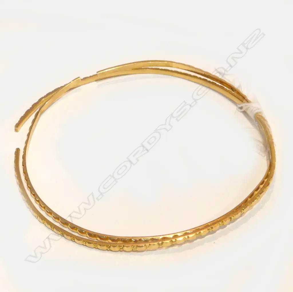2 X 22CT GOLD BANGLES 13.55GMS A.F Image 1++
