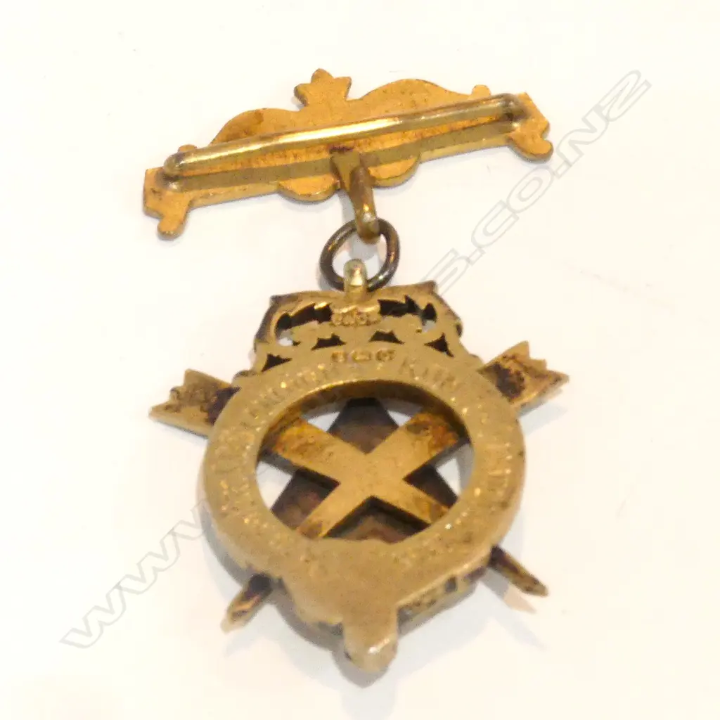 ROAB SILVER GILT & ENAMEL JEWEL HAWKES  BAY 1939 Image 1++