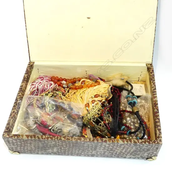 BOX COSTUME JEWELLERY NECKLACES ETC CARNELIAN ...