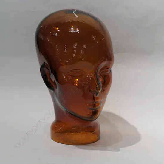GLASS HEAD HAT STAND H. 270MM