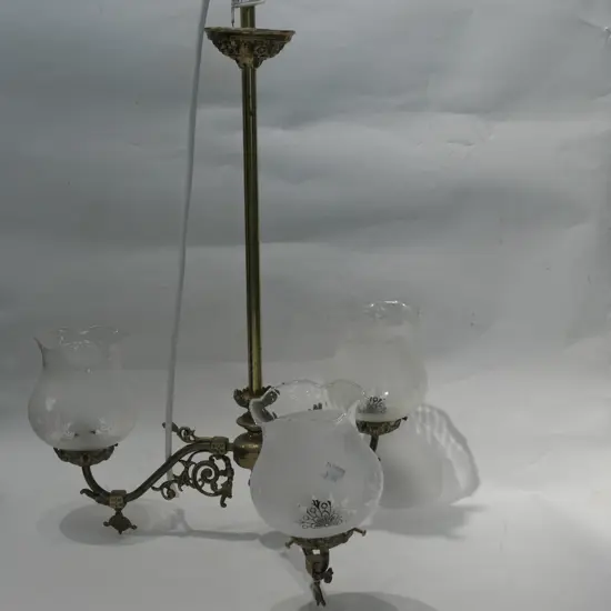 BRASS 3 BRANCH HANGING LIGHT FITTING  H 740 MM