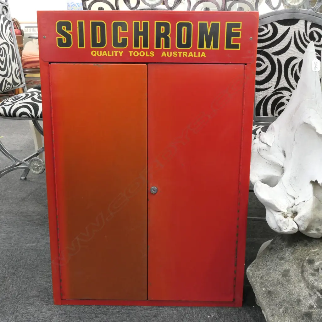 VINTAGE SIDCHROME TOOL CABINET AND CONTENTS 610MM W 920MM H Image 1++