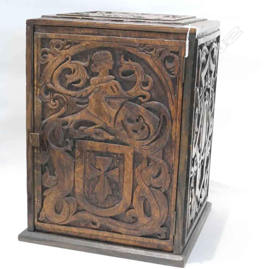 CARVED OAK CABINET 500MM H Image 1++