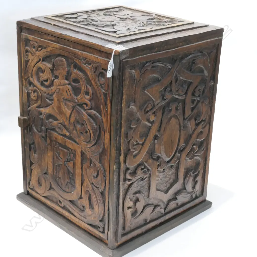 CARVED OAK CABINET 500MM H Image 1++