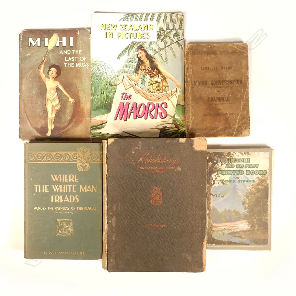 6  GOOD ANTIQUE MAORI THEMED NZ BOOKS Image 1++
