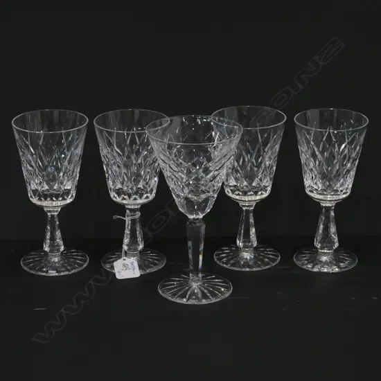 WATERFORD CRYSTAL STEMMED GLASSES 4 + 1 