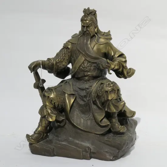 SIGNED BRASS CHINESE WARLORD 'GUAN YUN CHANG' 