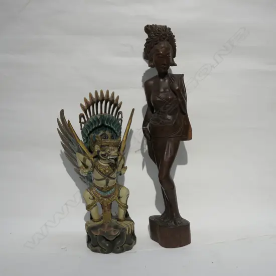 CARVED BALINESE GIRL AND GARUDA