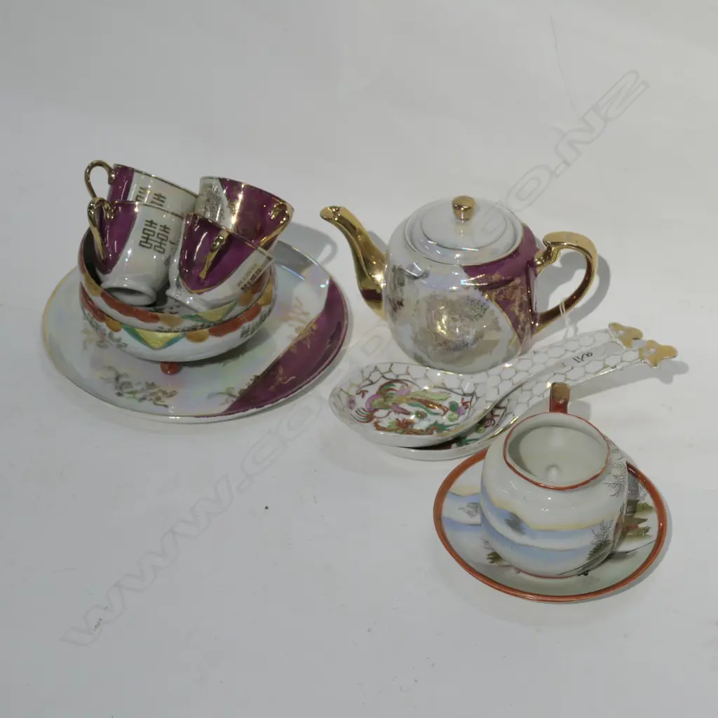 JAPANESE TEA SET AND SPOONS 13 PCES Image 1++