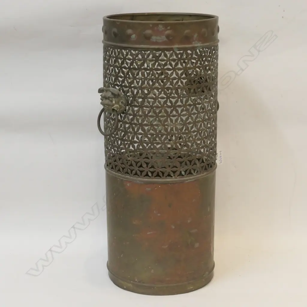 CIRCULAR BRASS UMBRELLA STAND H 500MM 200 DIA Image 1++