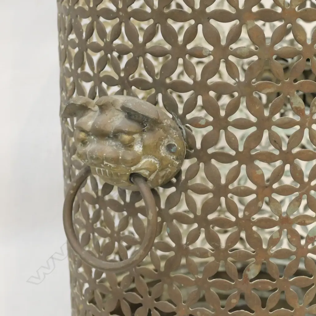 CIRCULAR BRASS UMBRELLA STAND H 500MM 200 DIA Image 1++