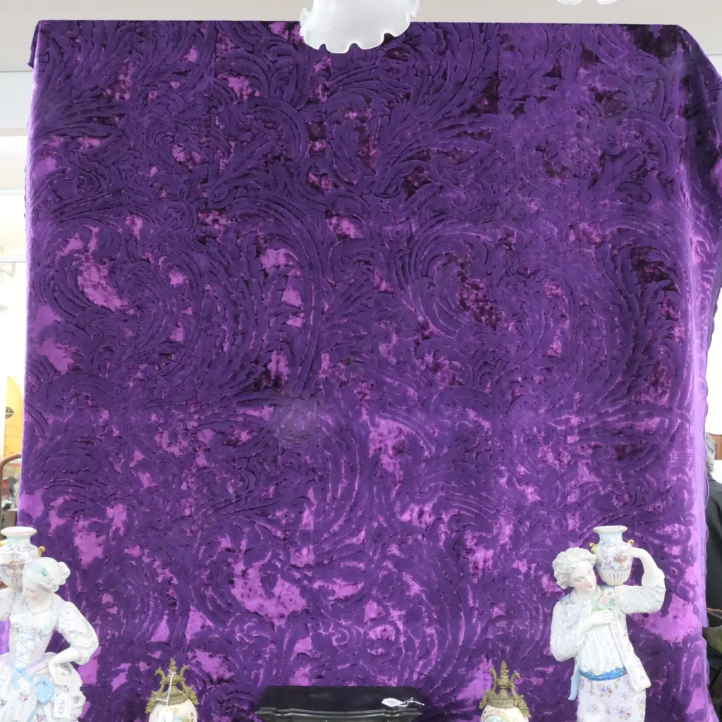 ROLL CUT PILE VIOLET VELVET FABRIC DESIGNERS GUILD COLLECTION W. 1380 Image 1++